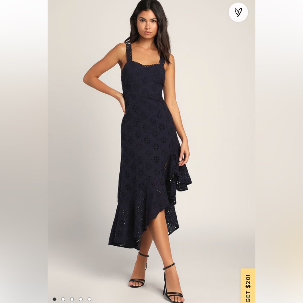 Lulus Adoring Days eyelet asymmetrical dress